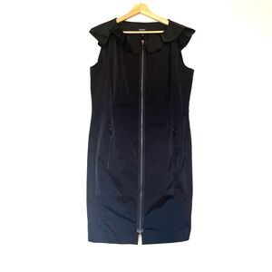 Sleeveless Black Zip-Front Dress